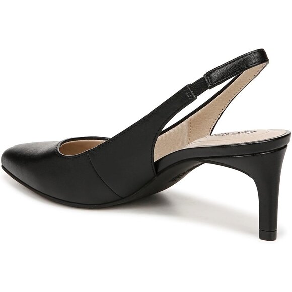 LifeStride Womens Black Polyurethane (PU) Slingback Kitten Heel Dress Pump - Picture 8 of 9
